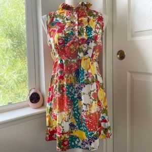XXI By Forever 21 | Colorful Floral Ruffle Button-Up Sleeveless Dress – Size M